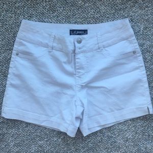 White jean shorts